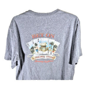 Tommy Bahama "Bet On A Shore Thing" Royal Flush T-Shirt Size Large Gray